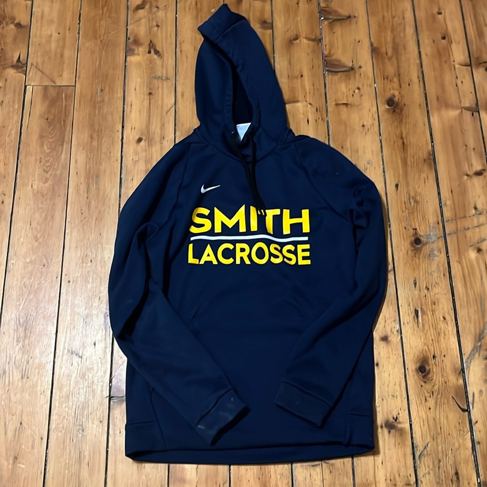 Nike Lacrosse Hoodie Smith College Adult Small High Neck Navy Blue Dri-Fit